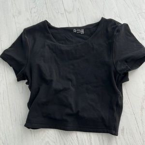 Aerie Black open back crop top
